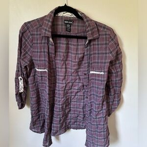 Wet Seal Women’s Plaid Button Up Top